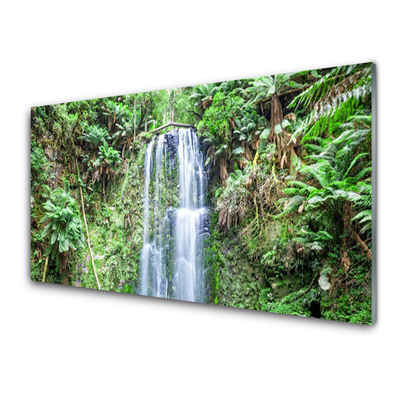 Quadro in vetro acrilico Cascata dell'albero della natura