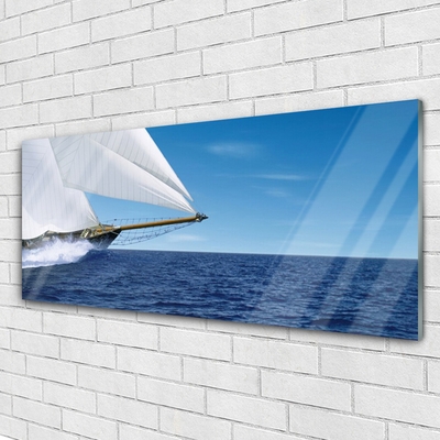 Quadro vetro acrilico Paesaggio marino in barca