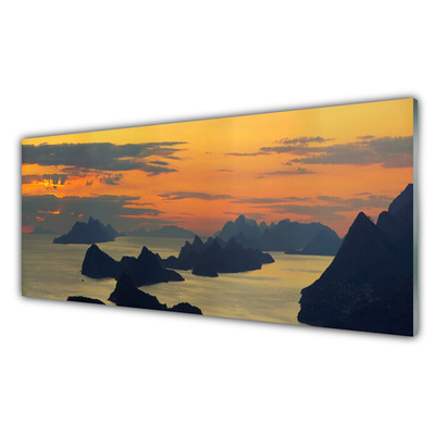 Quadro acrilico Paesaggio della montagna della roccia del mare