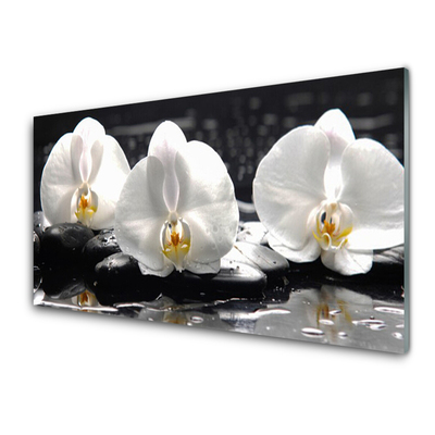 Quadro acrilico Fiore di orchidea bianca