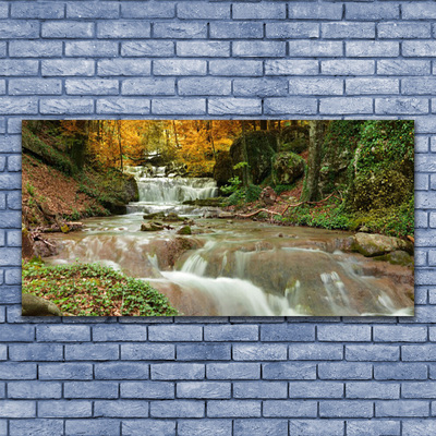 Quadro acrilico Cascata della natura della foresta