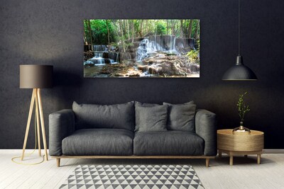 Quadro acrilico Cascata della natura della foresta