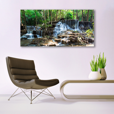 Quadro acrilico Cascata della natura della foresta