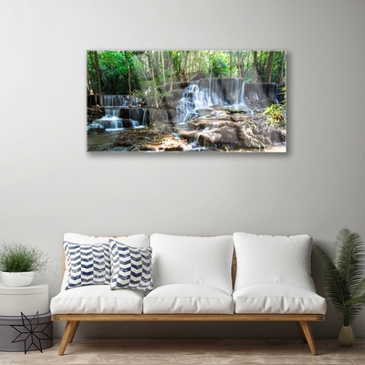 Quadro acrilico Cascata della natura della foresta