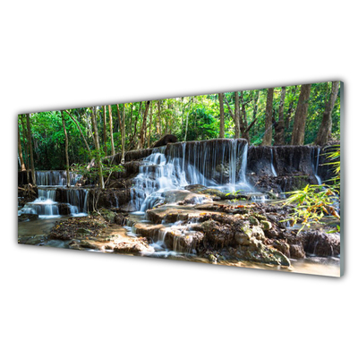 Quadro acrilico Cascata della natura della foresta