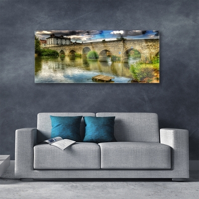 Quadro su vetro acrilico Architettura del fiume del ponte