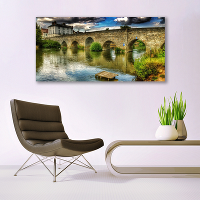 Quadro su vetro acrilico Architettura del fiume del ponte