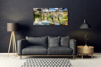 Quadro su vetro acrilico Architettura del fiume del ponte