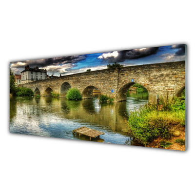 Quadro su vetro acrilico Architettura del fiume del ponte