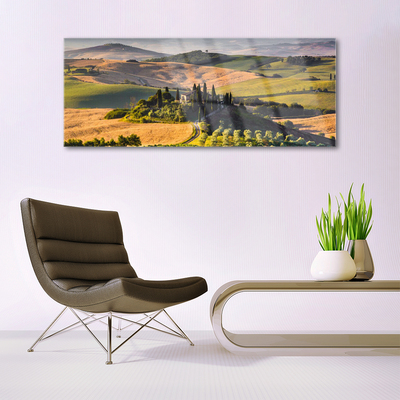 Quadro vetro acrilico Paesaggio dell'altopiano del Meadow Cottage