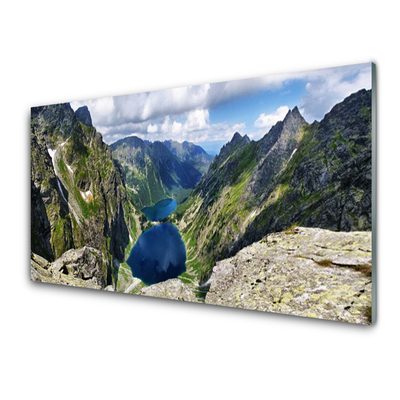 Quadro vetro acrilico Montagne, la Valle del Lago Szczyty