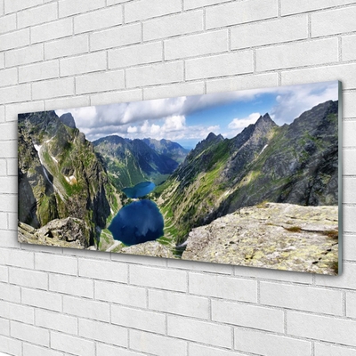 Quadro vetro acrilico Montagne, la Valle del Lago Szczyty