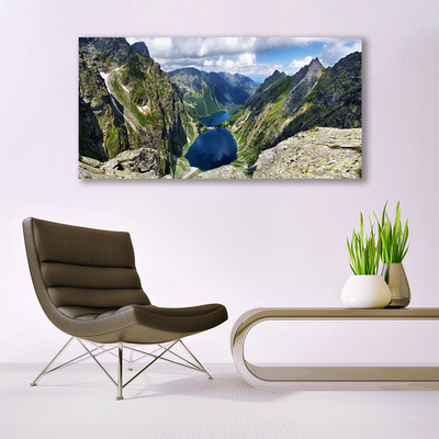 Quadro vetro acrilico Montagne, la Valle del Lago Szczyty