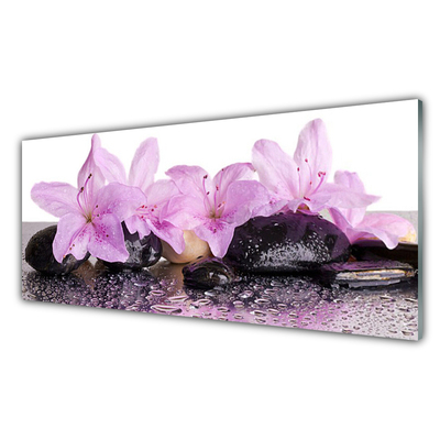 Quadro acrilico Fiori di ninfea rosa