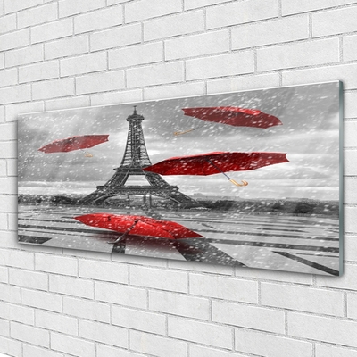 Quadro vetro acrilico Ombrello della Torre Eiffel di Parigi