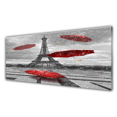 Quadro vetro acrilico Ombrello della Torre Eiffel di Parigi