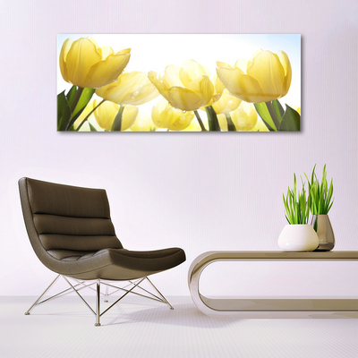 Quadro acrilico Tulipani, fiori, raggi