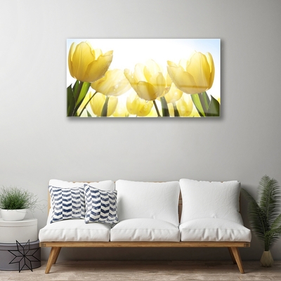 Quadro acrilico Tulipani, fiori, raggi