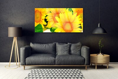 Quadro su vetro acrilico Girasole Fiore Natura