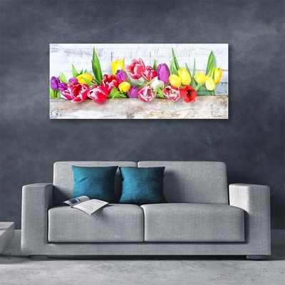 Quadro in vetro acrilico Tulipani, fiori, natura