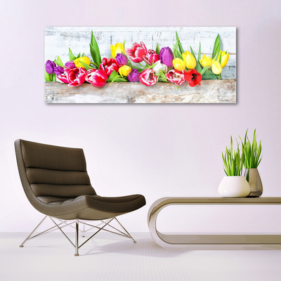 Quadro in vetro acrilico Tulipani, fiori, natura