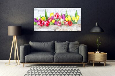 Quadro in vetro acrilico Tulipani, fiori, natura
