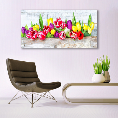 Quadro in vetro acrilico Tulipani, fiori, natura