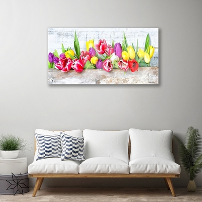 Quadro in vetro acrilico Tulipani, fiori, natura