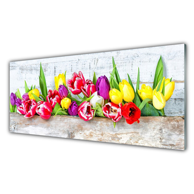 Quadro in vetro acrilico Tulipani, fiori, natura
