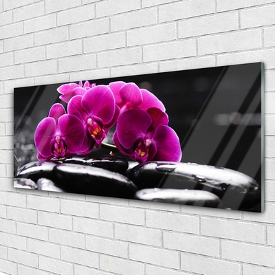 Quadro su vetro acrilico Pietre Zen dell'Orchid Spa