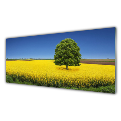 Quadro in vetro acrilico Prato, albero, natura, campo