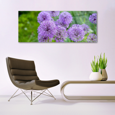 Quadro su vetro acrilico Fiori viola del prato