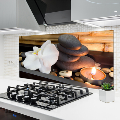 Pannello schienali cucina Orchidea delle candele della stazione termale