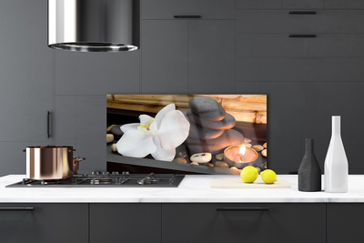 Pannello schienali cucina Orchidea delle candele della stazione termale