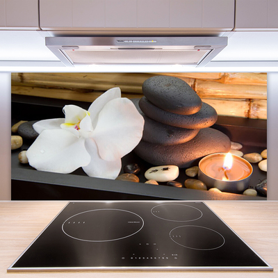 Pannello schienali cucina Orchidea delle candele della stazione termale