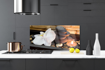 Pannello schienali cucina Orchidea delle candele della stazione termale