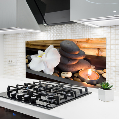 Pannello schienali cucina Orchidea delle candele della stazione termale