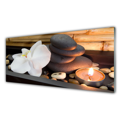 Pannello schienali cucina Orchidea delle candele della stazione termale