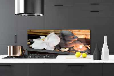 Pannello schienali cucina Orchidea delle candele della stazione termale