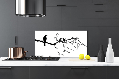Rivestimento parete cucina Ramo Di Uccelli Arte Della Natura