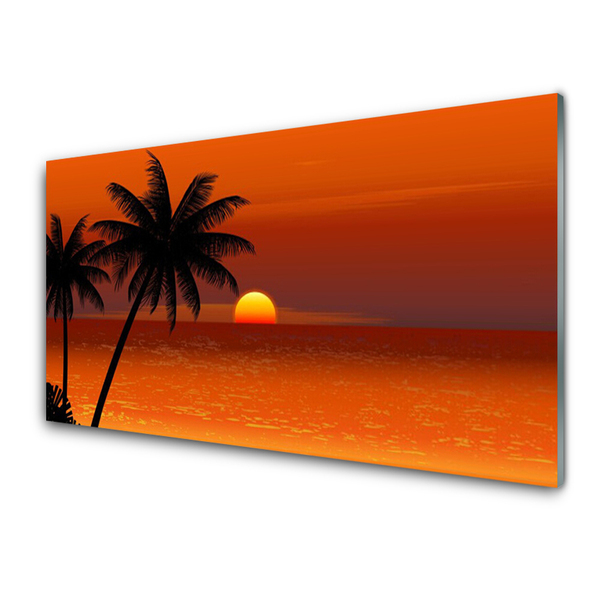 Pannello rivestimento parete cucina Paesaggio del sole del mare della palma