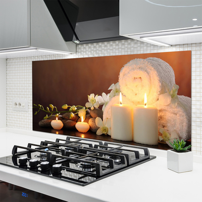 Pannello cucina paraschizzi Candele.Bagno.Art