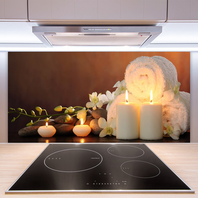 Pannello cucina paraschizzi Candele.Bagno.Art