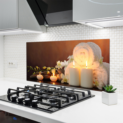 Pannello cucina paraschizzi Candele.Bagno.Art