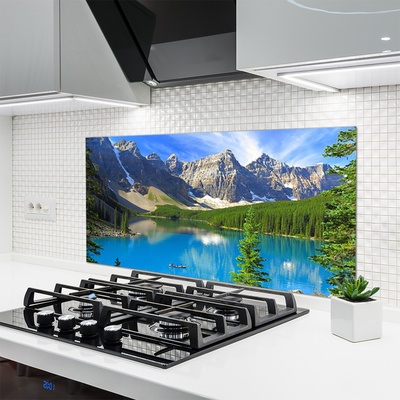 Pannello rivestimento parete cucina Paesaggio della foresta di montagna del lago