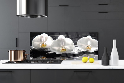 Pannello paraschizzi cucina Fiore di orchidea bianca