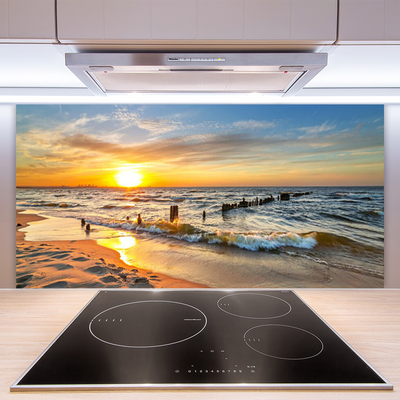 Pannello rivestimento parete cucina Spiaggia del mare al tramonto
