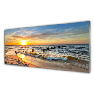 Pannello rivestimento parete cucina Spiaggia del mare al tramonto