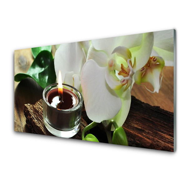 Pannello retrocucina Candela Orchidea per Spa