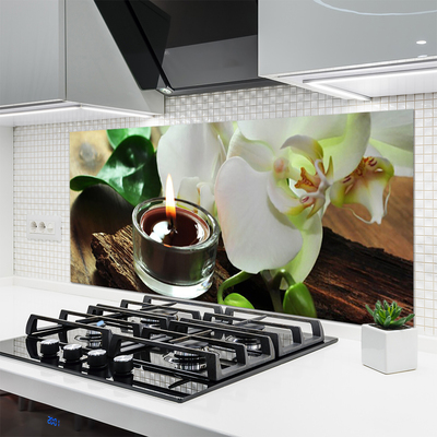 Pannello retrocucina Candela Orchidea per Spa